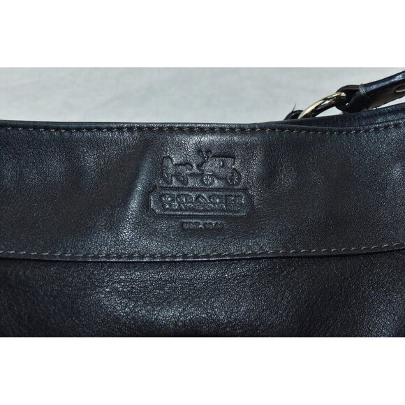 Coach Zoe Womens Black Leather Zipper Closure Hobo Shoulder Bag Purse - Picture 7 of 16
